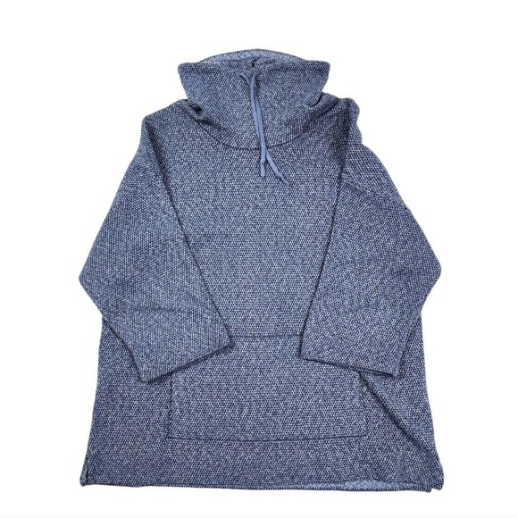 Pure Jill Sweaters - Pure Jill Heathered Blue Cowl Neck Sweater Cotton Blend Size M